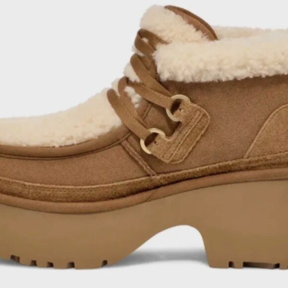 UGG® Classic New Heights Genuine Shearling Lace-Up Bootie (Women) - Picture 2 of 9